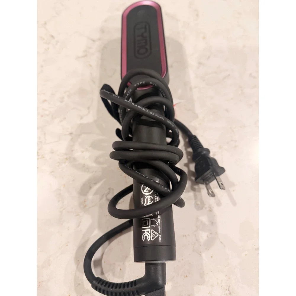 Tymo Ring Hair Straightener Brush Ionic Straightening Comb Black Pink HC100